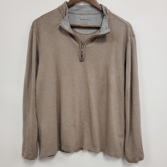 Mizzen + Main Other - Mizzen + Main Mens Proflex Quarter Zip Pullover Size L Beige Preppy Golf Office